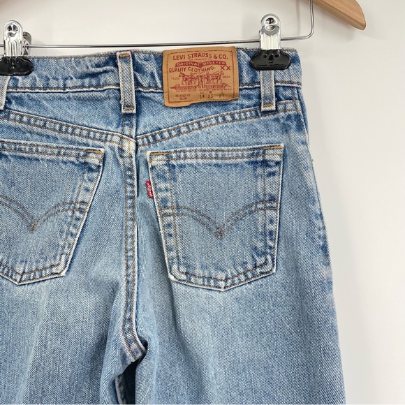 Vintage Levi’s 555 Slim Straight 80’s Mom Jeans Light Wash High Rise 25 - Picture 9 of 15